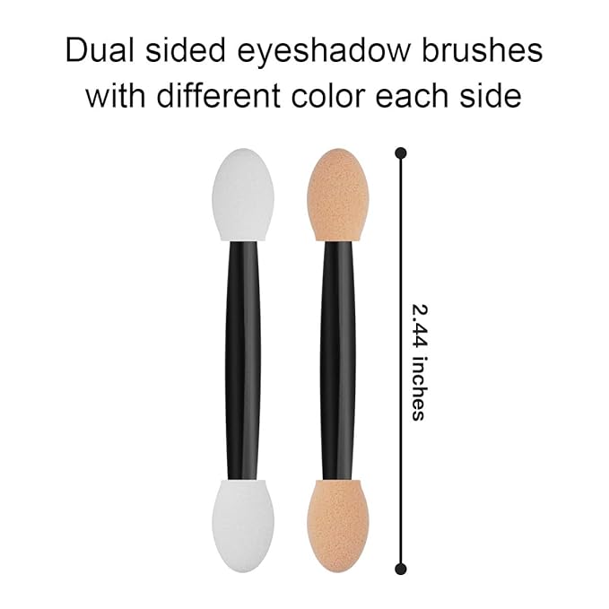 Cuttte Eyeshadow Applicators Makeup Brushes - 60PCS Disposable Eyeshadow Brush, Dual Sides Eye Shadow Applicator Sticks, 2.44 Inch Eye Makeup Tools, Black