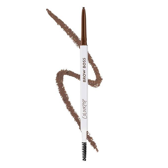 Colourpop Brow Boss Waterproof Eyebrow Pencil - Defining Brow Pencil with Precision Tip, Retractable Twist & Built-In Spoolie - 8-Hour Wear - Creates Natural Hair-Like Strokes - Brunette (0.003 oz)