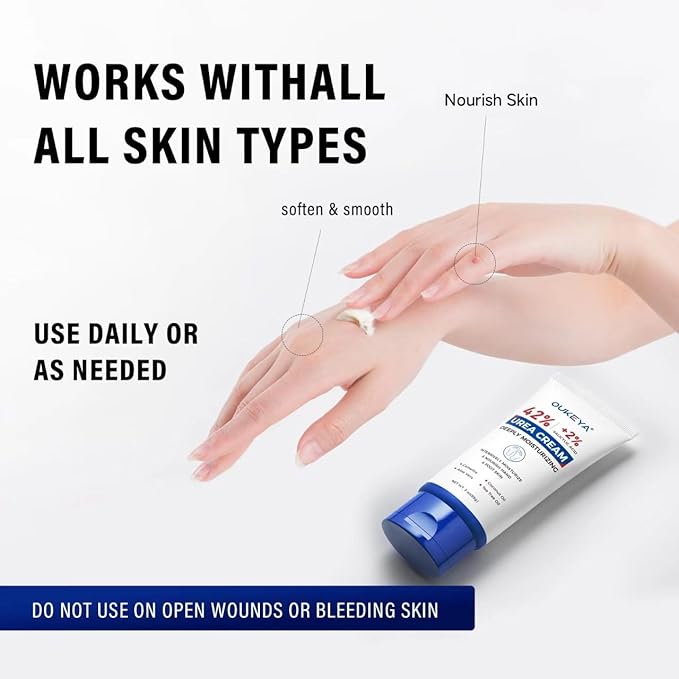 OUKEYA 2 Pack Urea Cream 42 Percent with 2% Salicylic Acid Tube 3 Oz