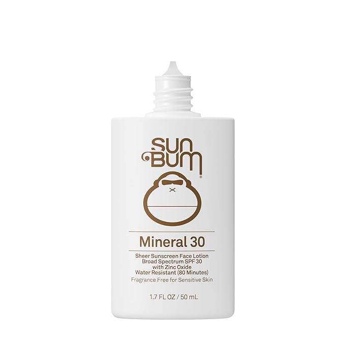 Sun Bum Mineral SPF 30 Face Sunscreen Lotion - Broad Spectrum and Fragrance Free Moisturizing Facial Sunscreen - Hawaii 104 Act Compliant (Without Octinoxate & Oxybenzone) - Travel Size - 1.7 oz