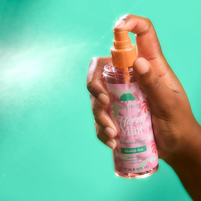 Tree Hut Mini Merry Mint Hair & Body Mist, Refreshing Body Spray, Layer with Favorite Scents, Travel Size, 1.26 fl oz