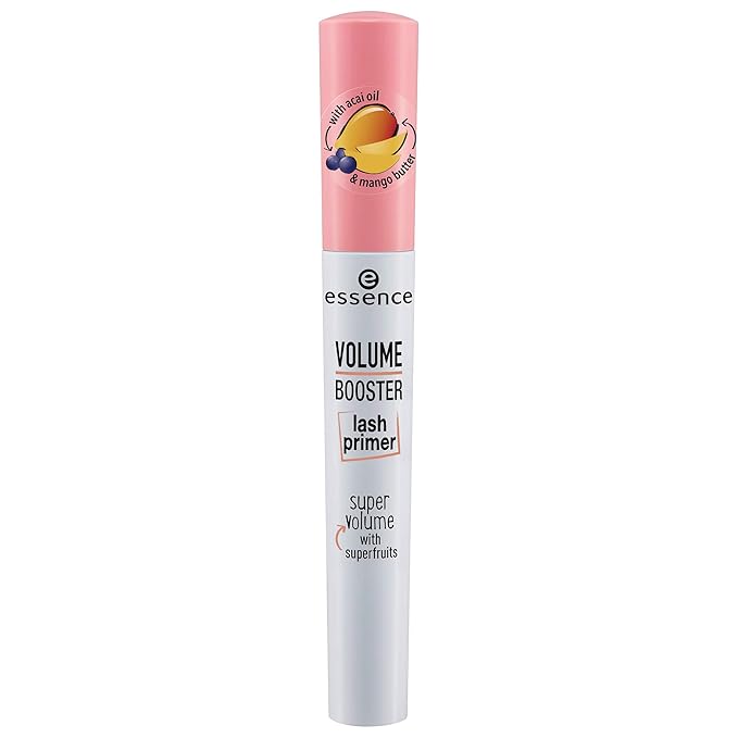 essence | Volume Booster Lash Primer Mascara | Infused with Mango Butter and Acai Oil for Nurtured Lashes | Conditioning Mascara Primer | White | Vegan | Paraben & Cruelty Free (Pack of 1)