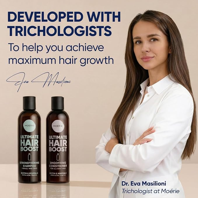 Moerie Hair Growth Shampoo and Conditioner for Women and Men, Hair Loss Solution with Biotin and Rosemary, Thickening Shampoo and Conditioner for Thinning Hair – Promotes Regrowth, Double Set