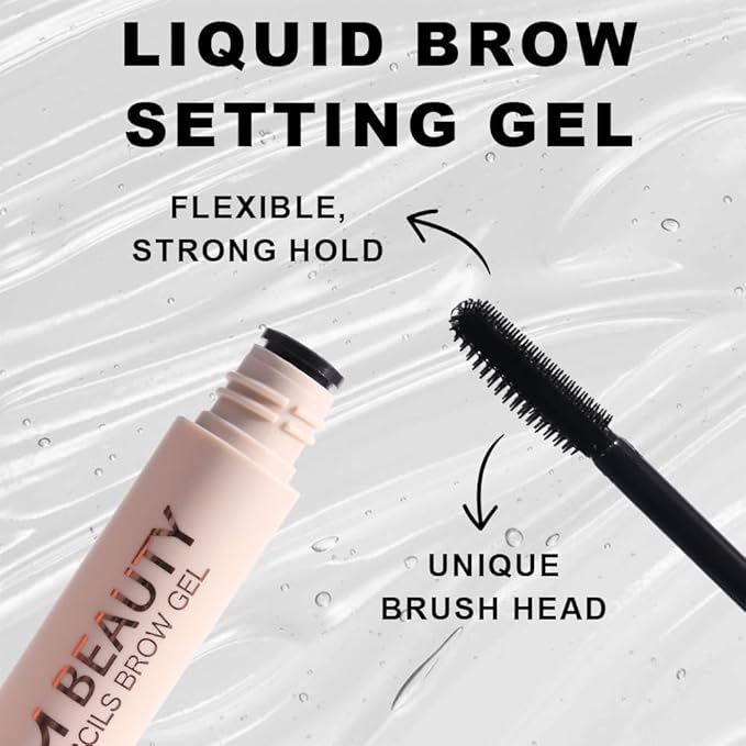 evpct Clear Eyebrow Gel Long Lasting Hold for Lifting Eye Brows, Natural Looking Eyebrow Gels with Short & Long Bristles Brush, Waterproof and Moisturizing, Transparent Smudge-proof Eye Brows Gel