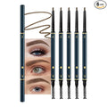 FeiCuiYun 5 Pcs Eyebrow Pencils for Women, Waterproof Professional Makeup Micro Brow Pencil, Light Brown Brow Kit with Eyebrow Brush, Ultra-Fine Mechanical Pencil, Vegan&Cruelty-Free (C06#Dark Brown)