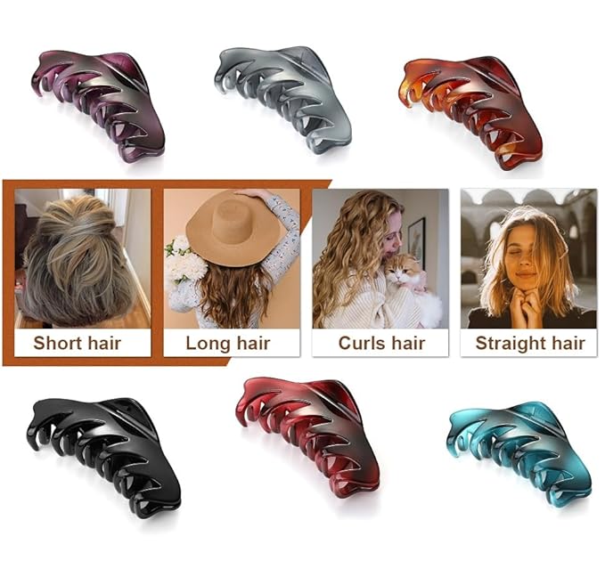 Premium Hair Claw Clips For Thick Hair, Strong Holding Power Claw Hair Clamps Delicate Hair Grip for Women and Girls (Type C)
