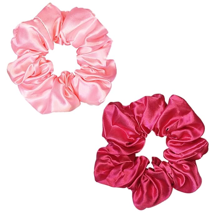 Sufermoe 12 Pcs Satin Silk Hair Scrunchies, Assorted Red, 4.5 Inch Hair Ties for Women Girls