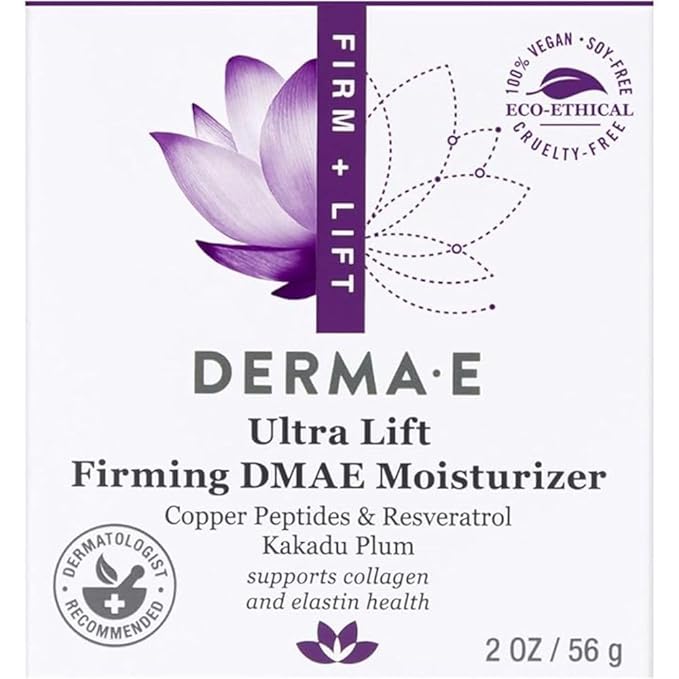 Derma E Firm + lift, DMAE Moisturizer Alpha Lipoic Acid & C-Ester, 2oz (Pack of 4)