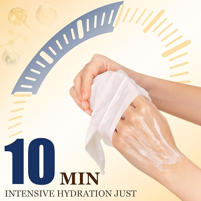Z:SEA Repairing Hand Masks, Moisturizing Gloves for Dry Hands, Healing & Softening Rough Skin, Remove Wrinkles & Hangnails with Shea Butter, Niacinamide, Vitamin E & Glycerol, 5 Pack