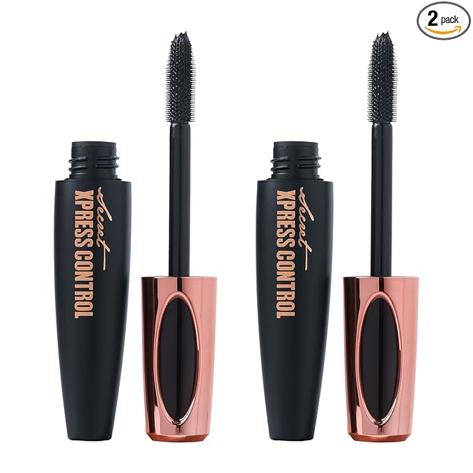Two Pack: Silk Fiber Mascara 4D, Lengthening and Thickening, Secret Xpress Control - Long Lasting & Smudge-Proof, All Day Exquisitely Full, Long, Thick, Lashes