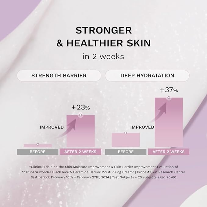 HARUHARU wonder Black Rice 5 Ceramide Barrier Moisturizing Cream, Daily Skin Barrier Care, Long-Lasting Hydration, Soothing & Nourishing, Ceramide Capsules, Korean Skincare, Travel Size, 0.50 fl.oz