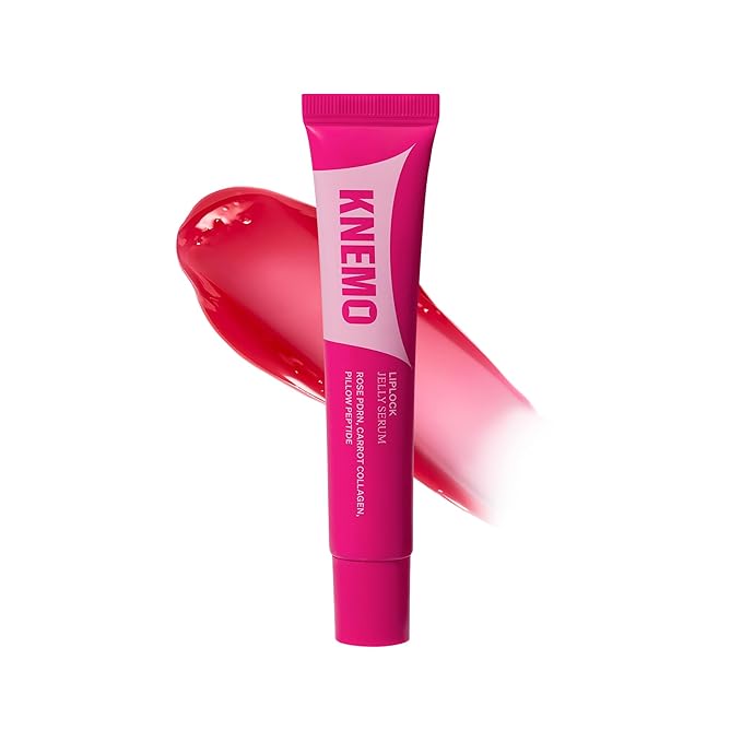 KNEMO LipLock Jelly Serum, Korean Skincare for Dry Lips, Long-Lasting, Hydrating, Plumping, Glossy Mask with Rose PDRN, Carrot Collagen, Pillow Peptide, Moisturizing Tinted Lip Balm. (Grape Crush)