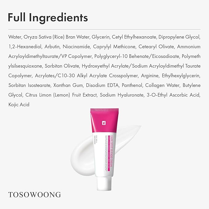 TOSOWOONG Dark Spot 35 Fade Cream, Dark Spot remover with Arbutin, Kojic Acid, Niacinamide, Skin Bleaching Cream for face & body Hyperpigmentation, Discoloration, Korean Skincare 50ml / 1.69 fl. oz.
