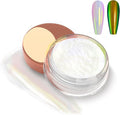 Allstarry Unicorn Chrome Nail Powder, Aurora Mermaid Iridescent White Pearl Nail Chrome Powder Pigment Glitter Fairy Dust for Nail Art, Manicure, Gel Nail Polish - Forest Light