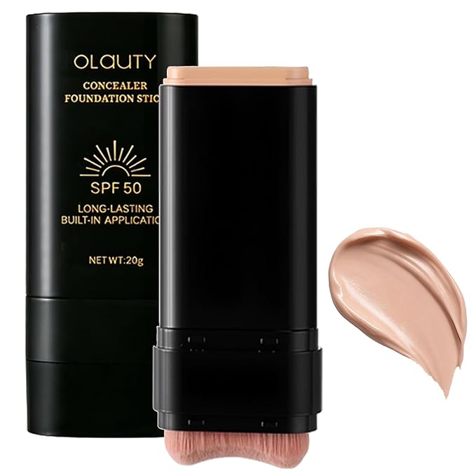 Foundation Stick, 2 in 1 Dual-Ended Long-Lasting Concealer Korean Foundation Stick, Full Coverage Foundation Makeup, Sunscreen Concealer Stick, Tattoo Cover Up Makeup, Matte Finish for Face (NATURAL)