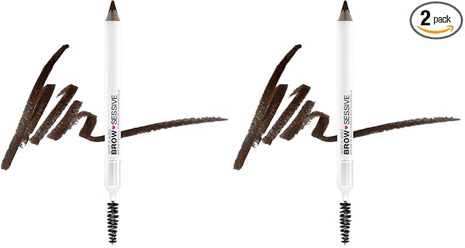 wet n wild Brow-SessiveBrow Pencil, Ultra-Precise Dual Ended Spoolie Brush for Perfect Buildable Blendable Shaping, Natural Lasting Shades for Every Brow, Cruelty-Free & Vegan -Dark Brown (Pack of 2)