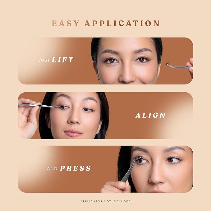 Silly George Pop-On Lashes - DIY 1-Step Pre-Glued Faux Eyelash Clusters, Natural Look Extensions, Light Brown - Bloom, 5-7 Pair Set, Pack of 60 Clusters