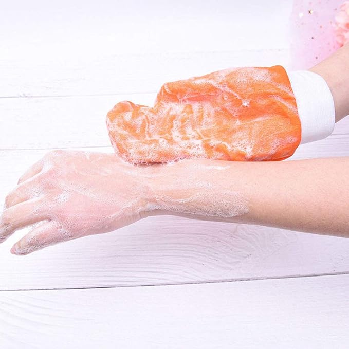 4 Pack Body Deep Exfoliating Hammam Gloves, Body Scrub Glove Dead Skin Remove Bath Body Mitt with Hanging Loop