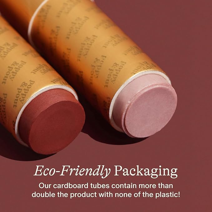 Poppy & Pout All Natural Lip Tints, Sustainable Cardboard Tubes, Hand-filled, Beeswax, Vitamin E, Coconut Oil, Cruelty Free (Dark & Dreamy Trio)