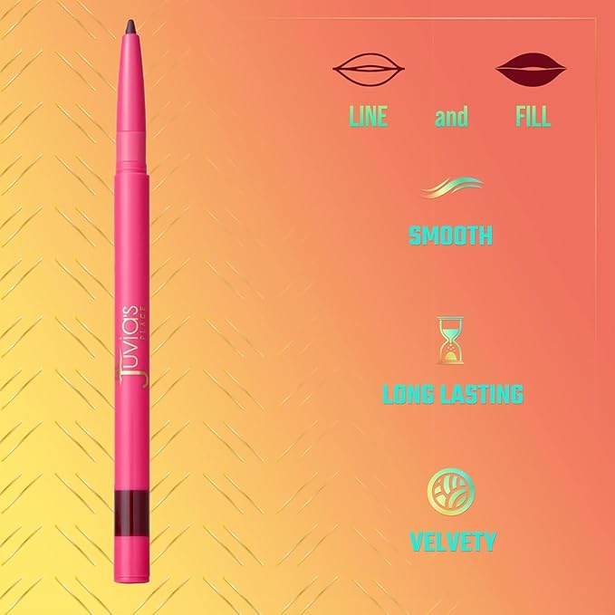 Juvia's Place Coffee Shop Luxe Lip Liner: Kola - Colorstay Matte Finish Lip Pencil, Makeup for Natural Long Lasting Beauty and Sensational Wear, Lip Stain Kiss Proof Cometics