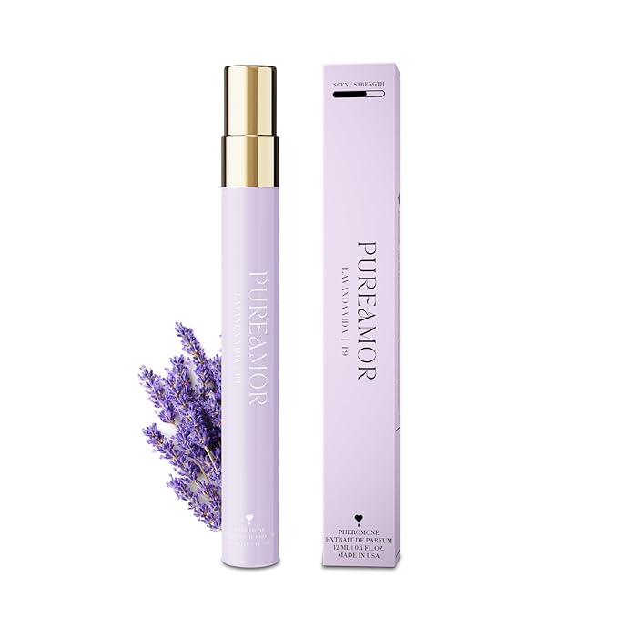 PUREAMOR Pheromone Perfume for Women, Lavanda Vida Extrait de Parfum - Long Lasting Bold Floral Lavender Scent, 30% High Concentration, Travel Size Fragrance Spray, 0.4 oz / 12ml