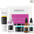 YEOUTH Skin Care Set: Hyaluronic Acid Serum for Face | Vitamin C Facial Serum | Face Cleanser | Skincare Toner & Cream | Hydrating Skin Care Gift Set 5-Piece