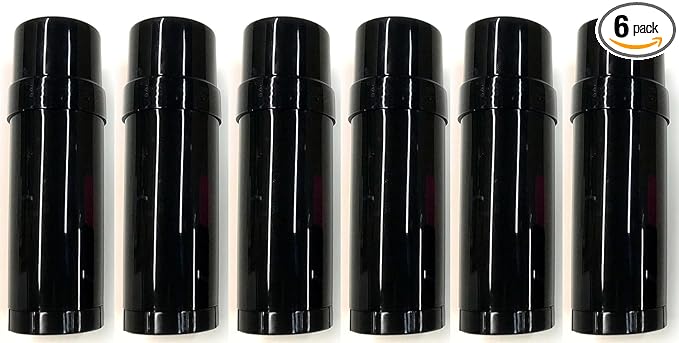Empty Deodorant Twist-up Containers (Natural, White, Black) - for lotion bar, heel balm etc. (1 oz.) - Travel Size Empty Deodorant Tubes 30g Small Size (6, Black)