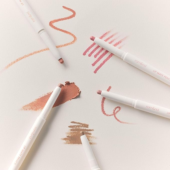 rom&nd Lip Mate Pencil 05 Taupey Shade - K-Beauty Natural Lip Contour & Liner with Built-in Blending Brush | 8-Hour Long-Lasting, Hydrating, Cool-Toned Definition for Fuller, Sculpted Lips