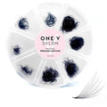 One V Salon Pro 8D Camellia Promade Loose Fans, 500 Premade Layered Volume Lash Fans | C Curl | 0.07 mm | 11-13-15 mm Mixed in Each Fan | Thin Base, Hand-Crafted Eyelash Extensions (8D-C-Curl)