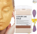 Jelly Mask Powder for Facials,24k Gold Jelly Masks for Facials Professional,Peel off Rubber Mask,Anti Aging,Moisturizing,Hydrating,Jelly Face Mask,with Double-ended Silicone Brush,23 Fl Oz