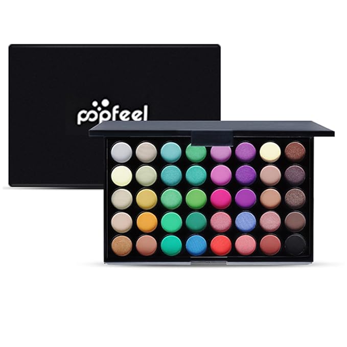 40 Colors Rainbow Makeup Eyeshadow Palette - Professional High Pigmented Matte Glitter Colorful Pallet, Waterproof Long Lasting Eye Shadow Powder