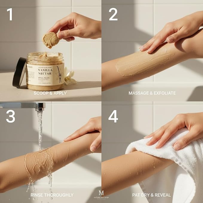 Nature Skin Shop Vanilla Cloud Spun Sugar Whipped Polish – Luxurious Whipped Exfoliating Body Scrub, 8oz