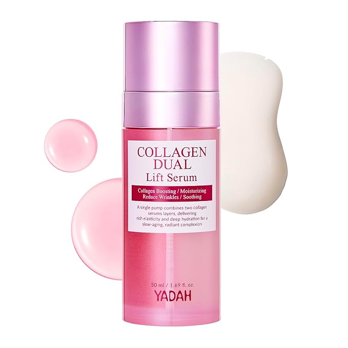 YADAH Collagen Dual Lift Serum 1.69 fl oz - Dual Formula in One with Vitamin C, Hydrolyzed Collagen, Spilanthol and Pure Collagen. Instant Firming and Lifting with Deep Hydration.