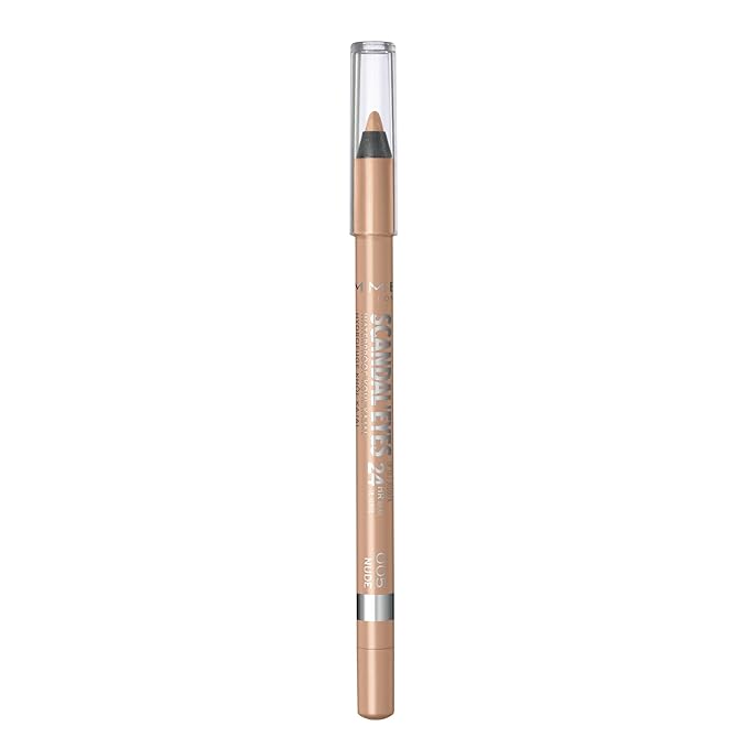 Rimmel London Scandaleyes Waterproof Kohl Kajal Eyeliner Pencil, Intense Color, Long-Wearing, Smudge-Proof, 005, Nude, 0.04oz (Pack of 2)