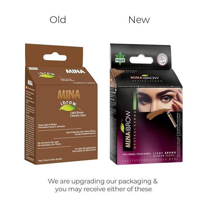 MinaiBrow Instant Hair Dye Kit Light Brown | Natural Spot Coloring Tinting Powder, Water & Smudge Proof | 100% Grey Coverage Upto 30 Applications