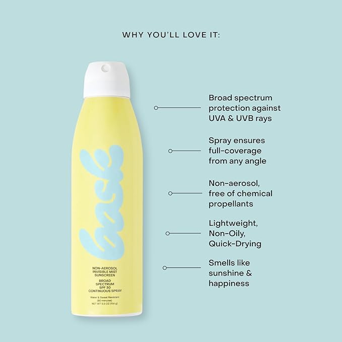 Bask SPF 30 Sunscreen Spray - Non-Aerosol, Broad Spectrum UVA/UVB Protection, Dermatologist Recommended, Moisturizing, Lightweight & Non-Greasy, 5.5 oz (Value Pack of 3)