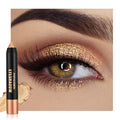 FeiCuiYun Monochrome Cream Glitter-Shimmer Eye Shadow Stick Palette makeup | 2-in-1 Eyeshadow & Eyeliner Pencil for Women | Waterproof, Vegan & Cruelty-Free | Sombras Para Ojos | 01 Shimmer Light Gold