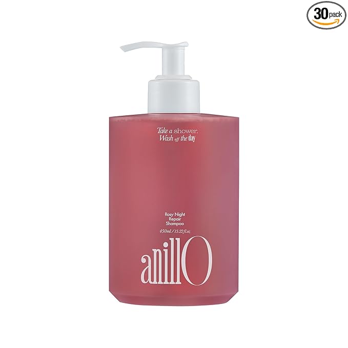 ANILLO Rosy Night Repair Shampoo – Anti-Dandruff & Damage Repair with Damask Rose Water & Ceramide – Color Safe, Silicone & Sulfate Free (15.22 fl. Oz)