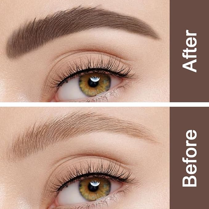 BINGBRUSH 2Pcs-Eyebrow Mascara Tinted Thickening,Brown Mascara Fast Sculpt,Waterproof, Transfer-proof, Brush to Fill in Eyebrows and Cover Gray Hairs - Cruelty Free (02# Natural Brown)