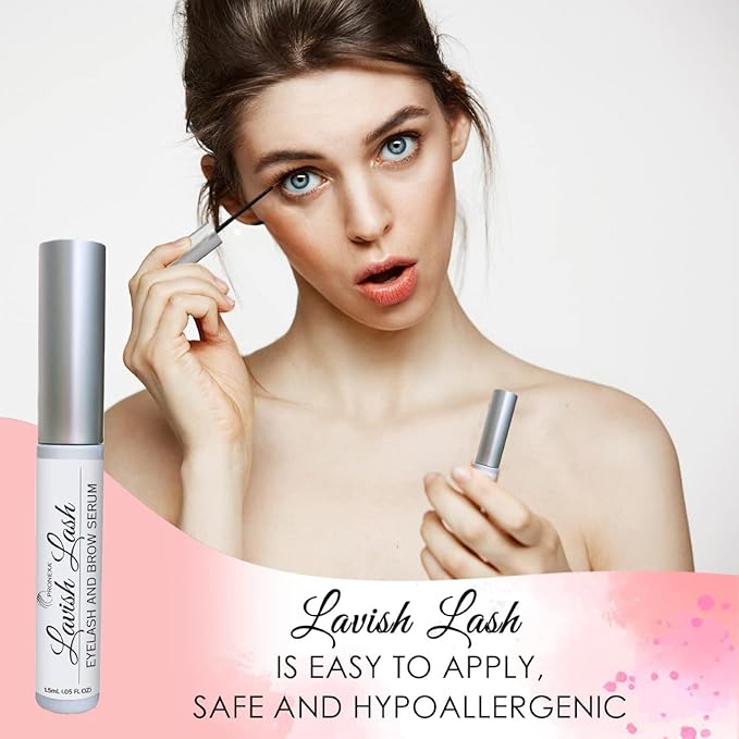 Pronexa Hairgenics Lavish Lash – Eyelash Growth Enhancer & Brow Serum with Biotin & Natural Growth Peptides for Long, Thick Lashes and Eyebrows! Dermatologist Certified, Cruelty Free & Hypoallergenic.