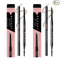 Microblading Eyebrow Pencil,Eyebrow Retractable Definer Pencil,Angled Precision Tip,0.1MM Ultra Slim Eyebrow Makeup,Long-Lasting Waterproof,Smudgeproof (03 LIGHT BROWN, 2 Pack)