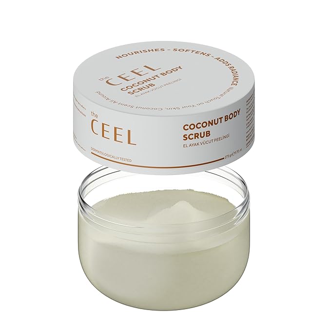 The Ceel Coconut Body Scrub – Moisturizing, Nourishing & Exfoliating Scrub for Keratosis Pilaris, Dry Skin & Smooth, Glowing Skin 275g - 9.70 oz