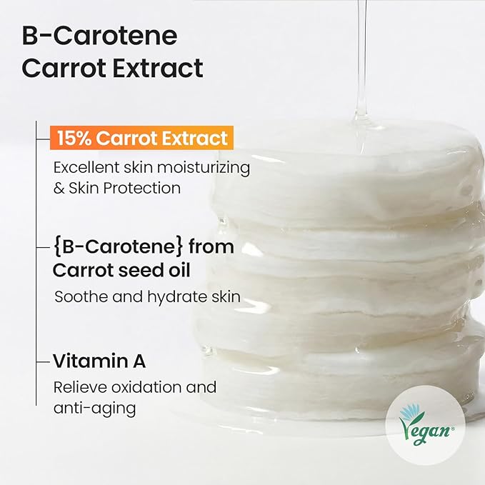 SKINFOOD Carrot Toner Pads, Instant Cooling & Redness Relief, After Sun Care for Heat-Stressed Skin, Quick Calming Hydrating Cotton Facial Pads, Korean Skincare (60CT)