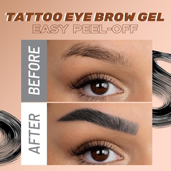 Peel Off Eyebrow Gel for Women, Fuller & Defined Looking Brows, Brown Espresso Taupe Auburn Chocolate, 5 Days Long-Lasting Waterproof Sweatproof, Gift for All Skin Types (01-Espresso)