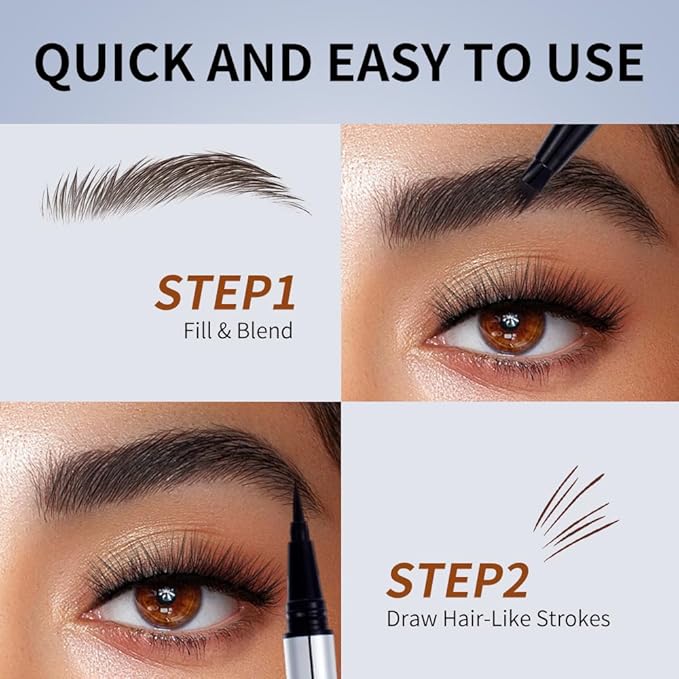 Eyebrow Pencils for Women Waterproof, Eyebrow Pencil & Eyebrow Pen 2 in 1, Long Lasting Brow Pencil, Natural Hair Like Eye Brow Pencil, Brown Eyebrow Pencil (01 LIGHT BROWNS)