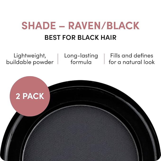 Billion Dollar Brows Eyebrow Powder in Raven/Black – Achieve Fuller, Fluffier Brows with Buildable Coverage, Velvet-Smooth Formula, Cruelty-Free & Vegan for a Natural, Soft Finish