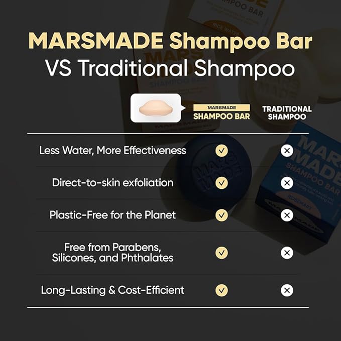 MARS MADE Tea Tree Shampoo Bar 2.0 - Hydrating & Moisturizing Natural Hair Soap Bar Shampoo for Excess Oil Build-Up & Scalp Nourishment - Bathing Soap Solid Shampoo for All Hair Types (120g, 4.23oz)