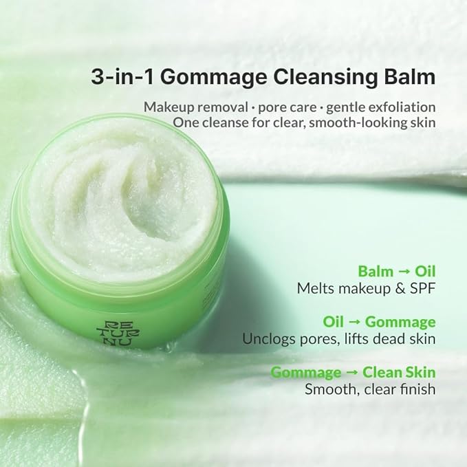 Gommage Peeling Cleansing Balm, All-in-One Makeup Remover, Cleansing Oil & Facial Cleanser, Unclogs Pores & Reduces Blackheads, Vegan Korean Skincare