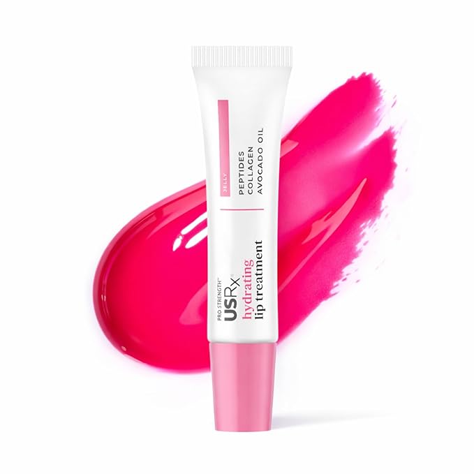 Urban Skin Rx Pro Strength Hydrating Collagen & Peptides Daily Lip Treatment, Non-Sticky, Ultra-Moisturizing Balm, Smooths, Softens & Plumps for a Healthier & More Youthful Appearance, Jelly, 0.31 Oz