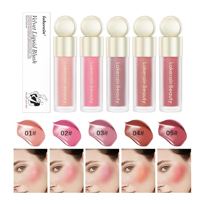 Liquid Blush Stick, Soft Velvet Cream Blush, Pink & Red Blush Skin Tint, Natural-Looking Matte Finish, Waterproof & Long Lasting Dewy Cheek Tint, Moisturizing & Lightweight Blendable Feel Blush (1#)